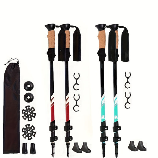 Lightweight Foldable Walking Sticks 7075 Aluminum Cork Grip