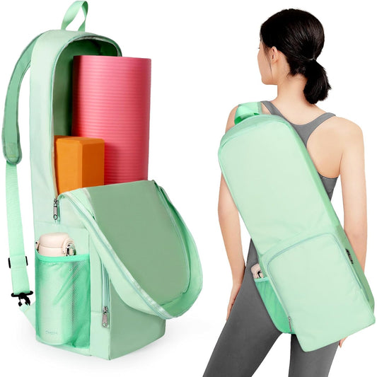 Women's Yoga Mat Bag Large Capacity Gym Backpack Wet Pocket