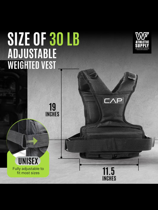 Caphaus 30 Lb Adjustable Weighted Vest For Strength