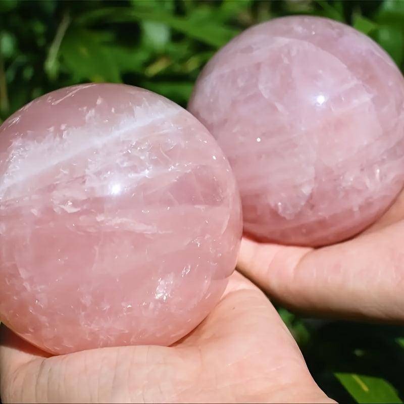 Natural Polished Rose Quartz Crystal Ball Massage Sphere
