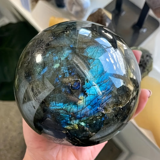 Labradorite Crystal Ball Handheld Size Polished Sphere Decor