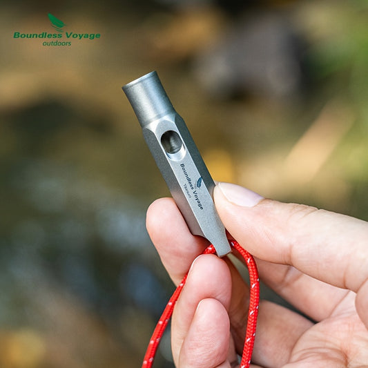Boundless Voyage Titanium Survival Whistle With Lanyard