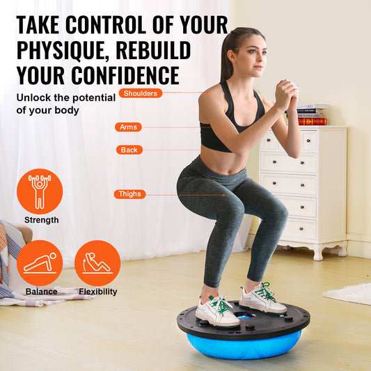 VEVOR 23 Inch Half Exercise Ball With Resistance Band