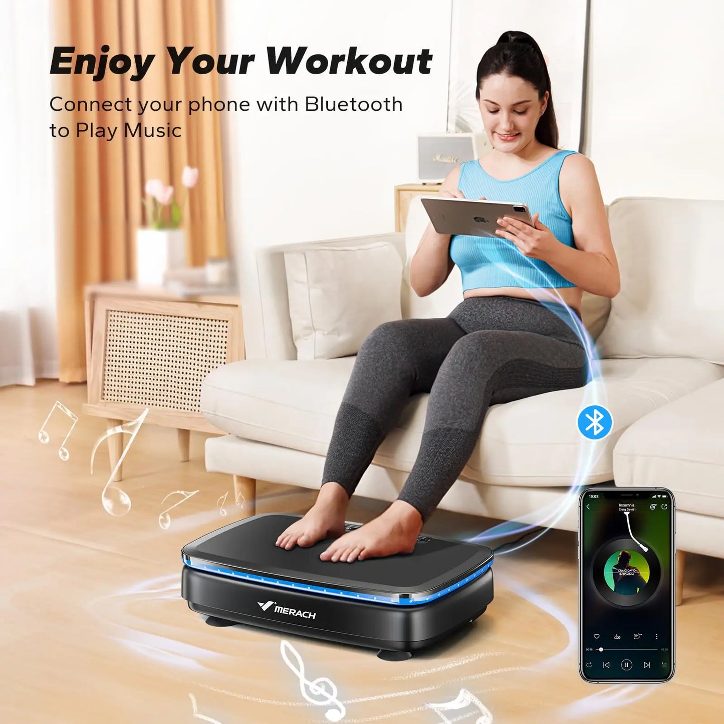 Merach Vibration Plate Exercise Machine for Whole Body Workout and Lymphatic Drainage