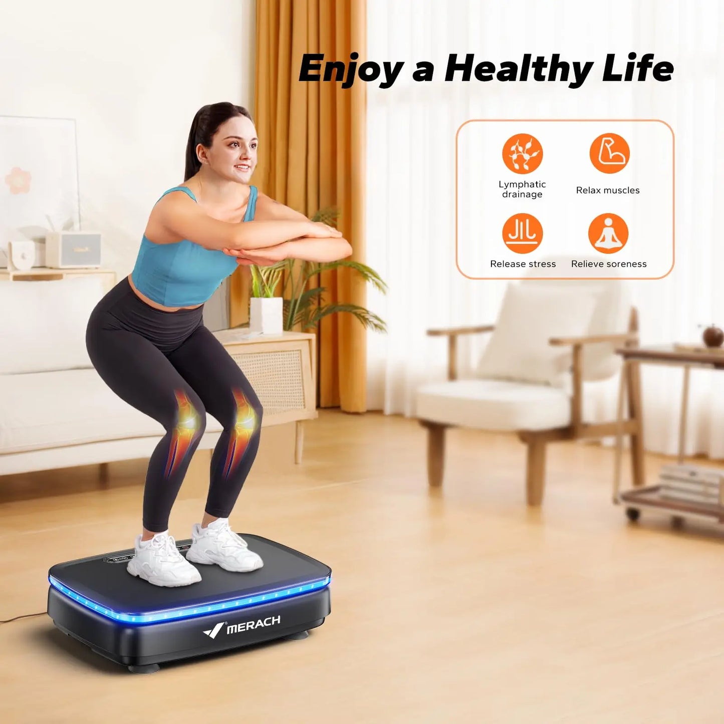Merach Vibration Plate Exercise Machine for Whole Body Workout and Lymphatic Drainage