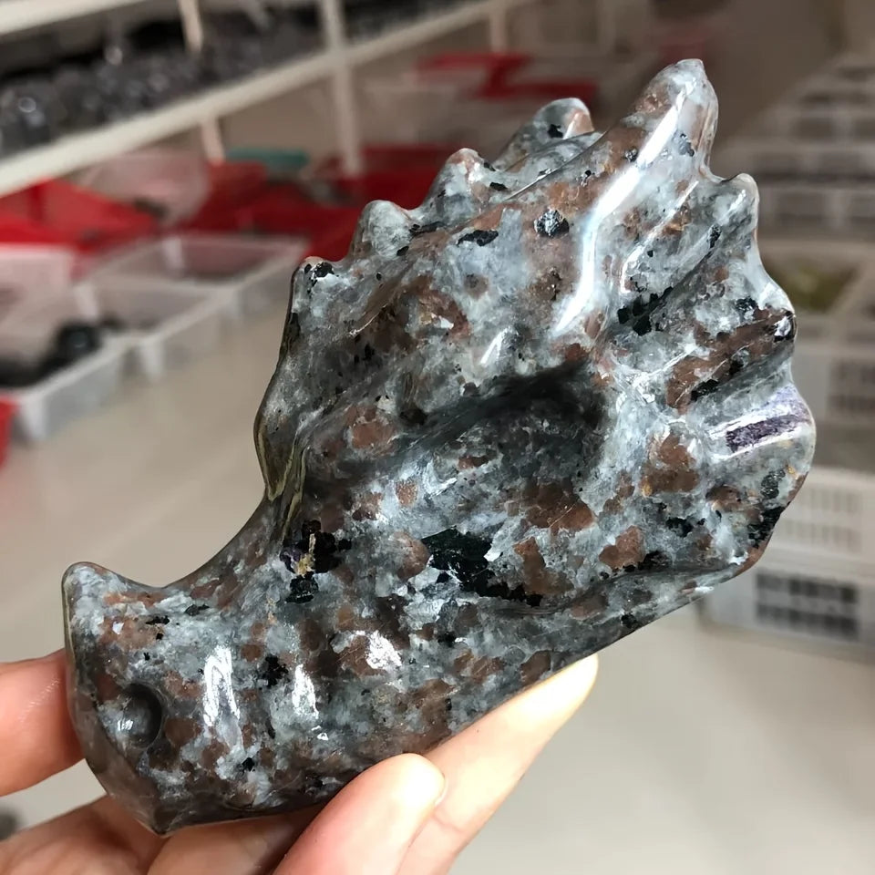 Yooperlite Dragon Head Crystal Glow Under Ultraviolet Light Home Decor