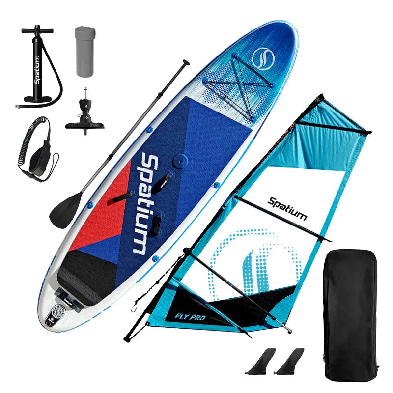 2 in 1 Windsurf Sail and SUP Board Inflatable Surfboard Sailing Kit