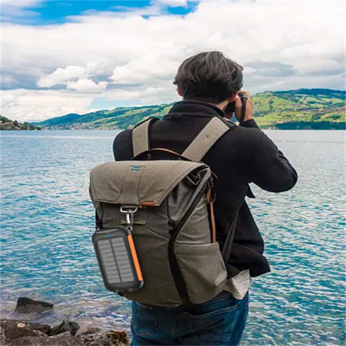 Foldable 30W Solar Panel 10000mAh Power Bank Dual Output