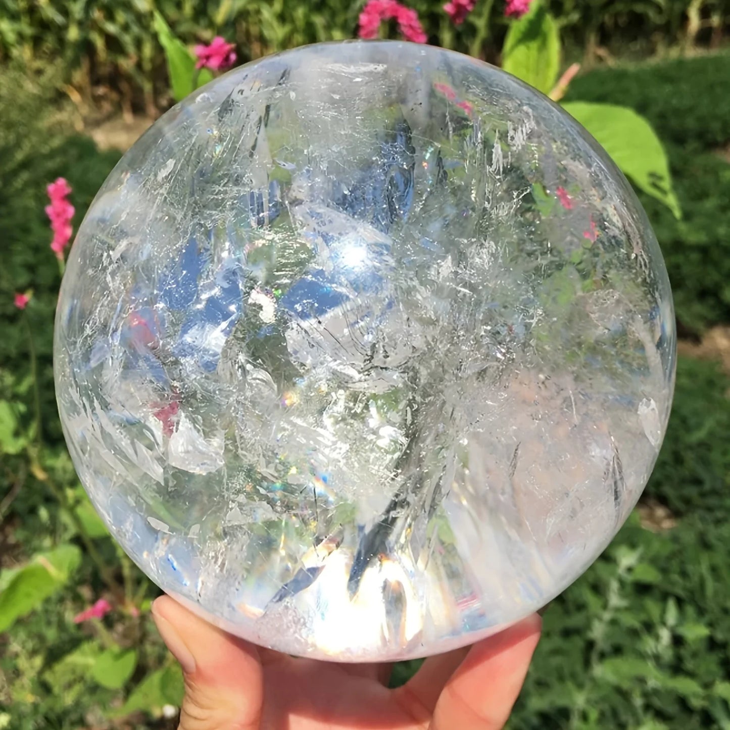 Large Elegant Clear Quartz Crystal Sphere Polished Ball For Home Decor Gift