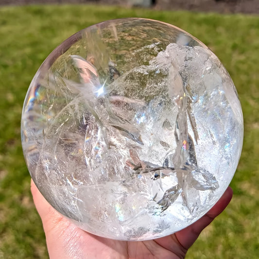 Large Elegant Clear Quartz Crystal Sphere Polished Ball For Home Decor Gift