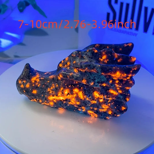 Yooperlite Dragon Head Crystal Glow Under Ultraviolet Light Home Decor