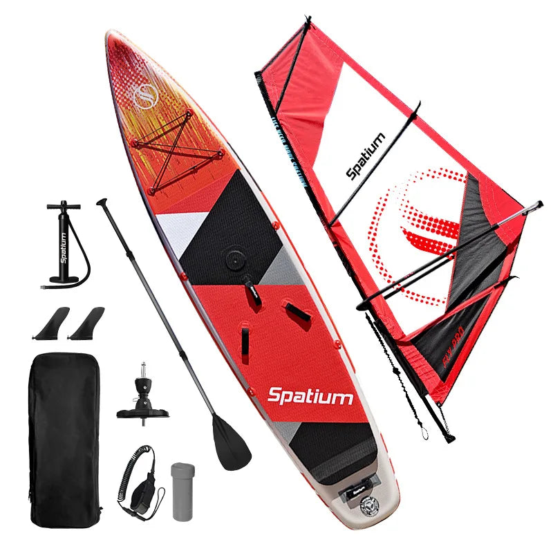 2 in 1 Windsurf Sail and SUP Board Inflatable Surfboard Sailing Kit