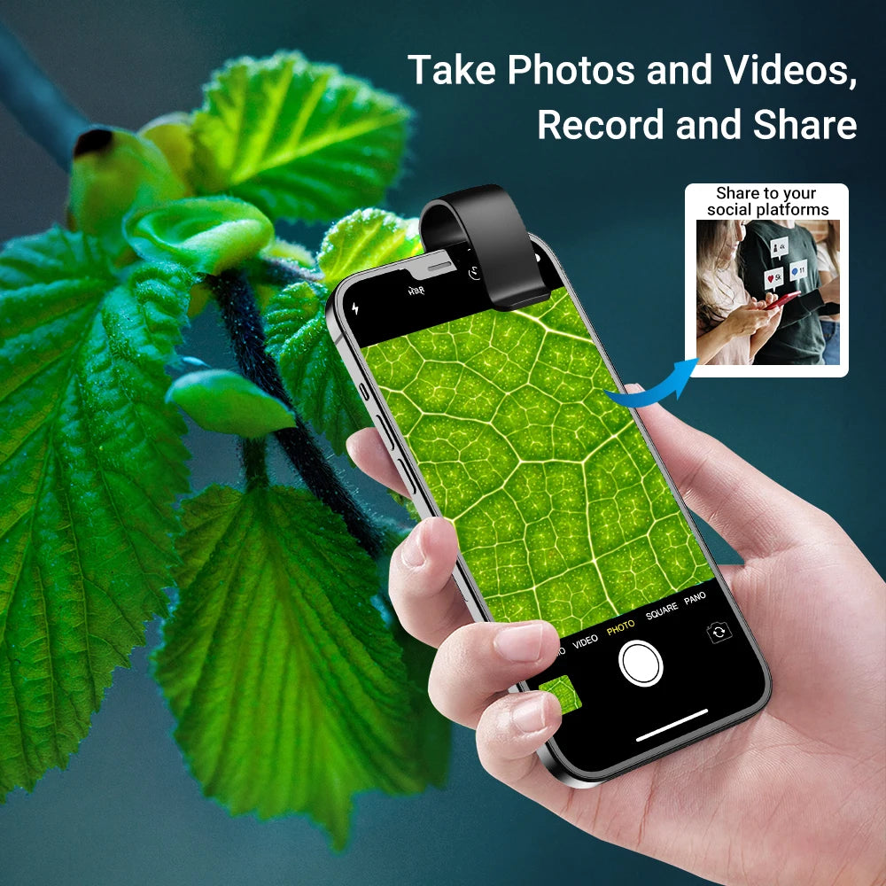 APEXEL 200X Magnification Microscope lens with CPL LED Light Micro Pocket Nano Micro Lenses for iPhone Samsung  all smartphones