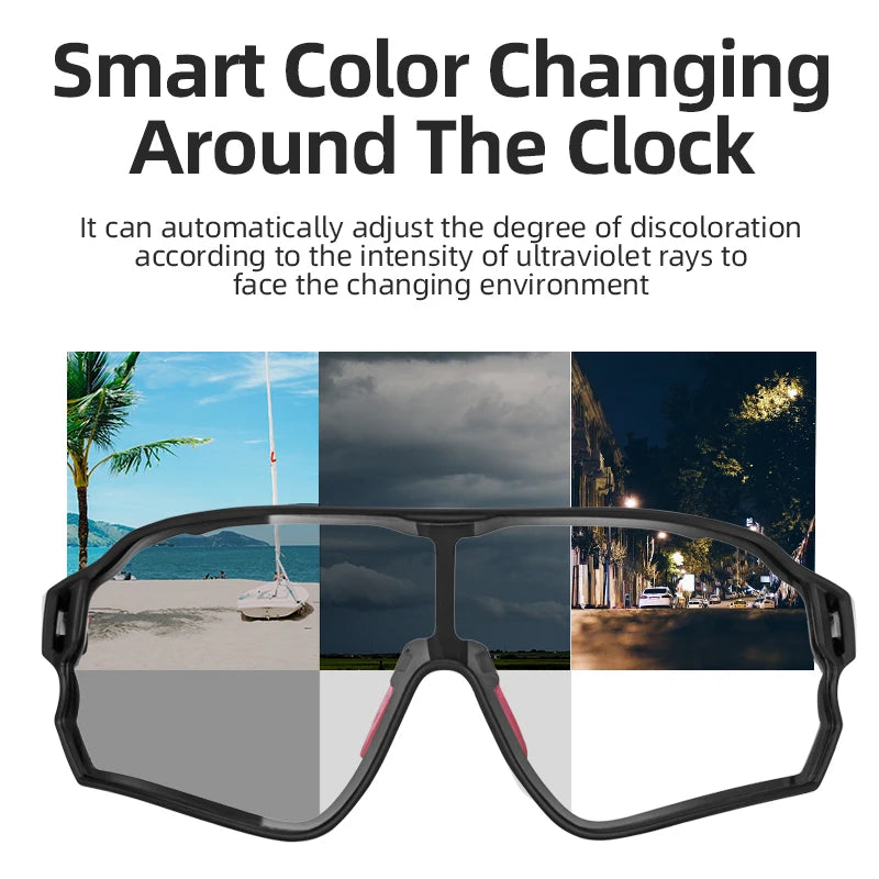 Rockbros Photochromic Cycling Glasses UV400 Protection Ultra Light Eyewear