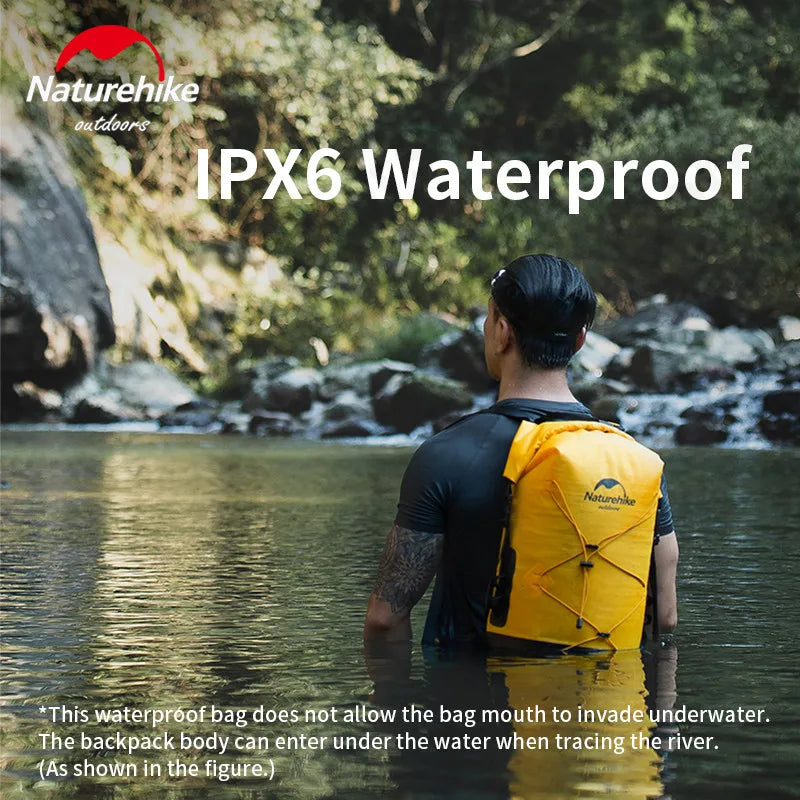 Naturehike Waterproof Backpack TPU Dry Wet Separation 20L/30L/40L High Capacity Wear Resistant Outdoor Water Sport Travel Bag