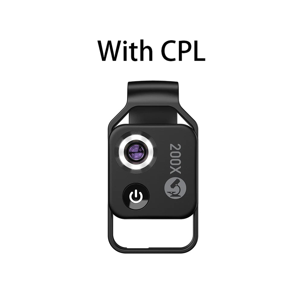 APEXEL 200X Magnification Microscope lens with CPL LED Light Micro Pocket Nano Micro Lenses for iPhone Samsung  all smartphones
