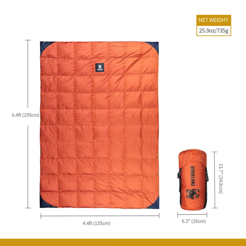 OneTigris Foldable Camping Blanket 3-Season 1-Person Quilt