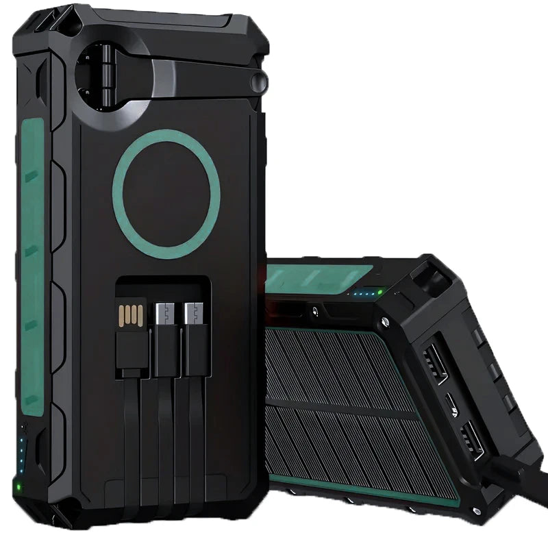 10000 20000 36800 38000 mAh Portable Solar Charger With Dual 5V USB Port Output And LED Flashlight