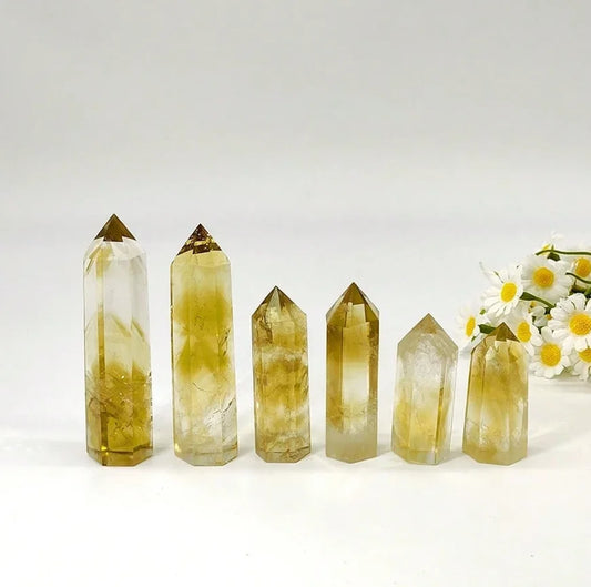 Natural Citrine Crystal Point Wand For Chakra Balancing And Energy Healing