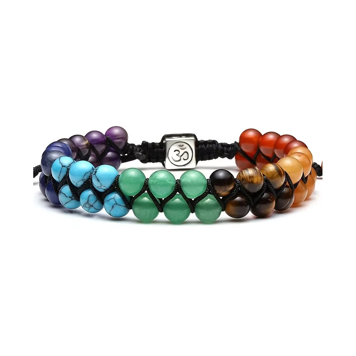 Chakra Crystal Bracelet Yoga Stone Adjustable Beads Meditation Anxiety Relief