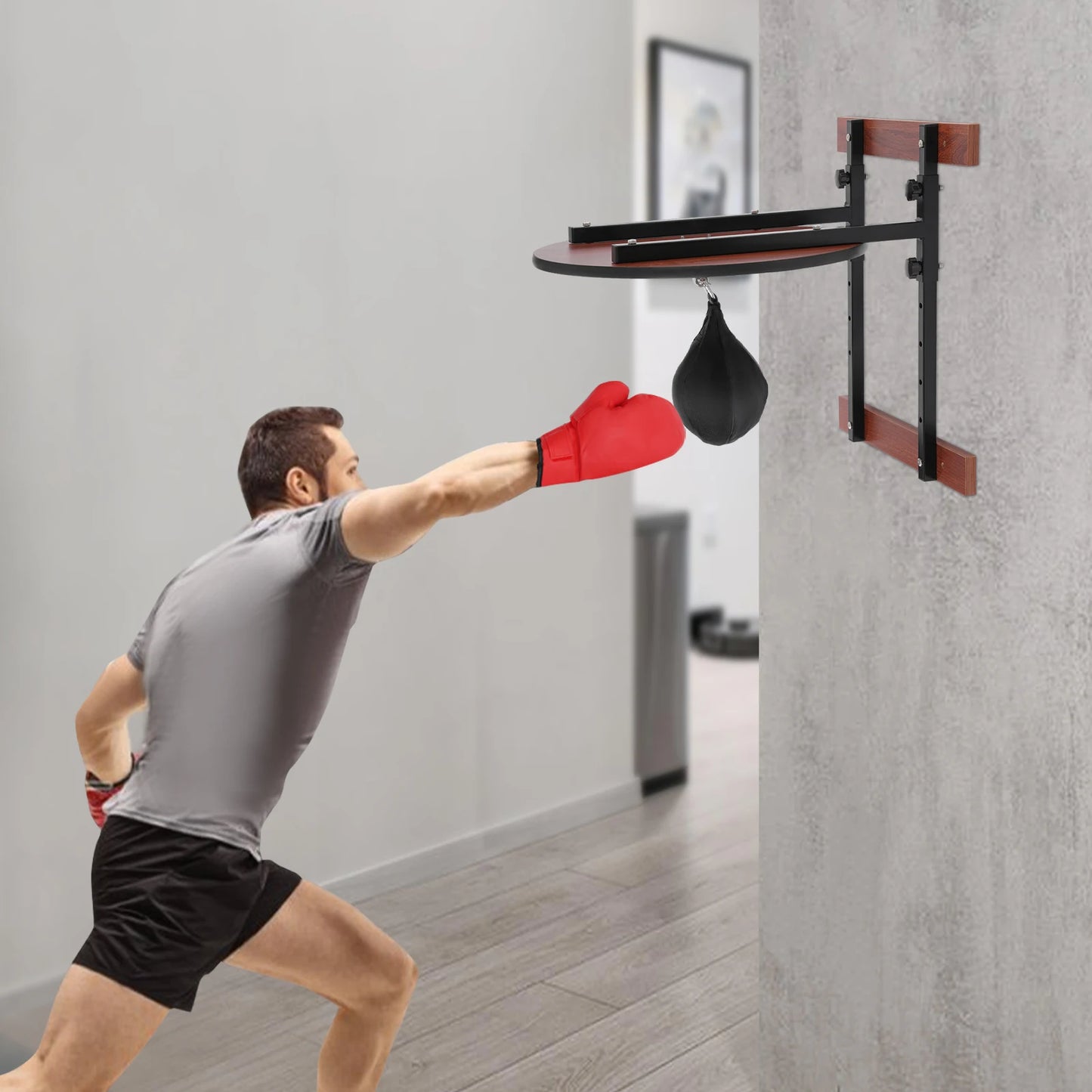 Wall-Mounted Adjustable Speed Bag Platform Kit Swivel Punching Fitness Training