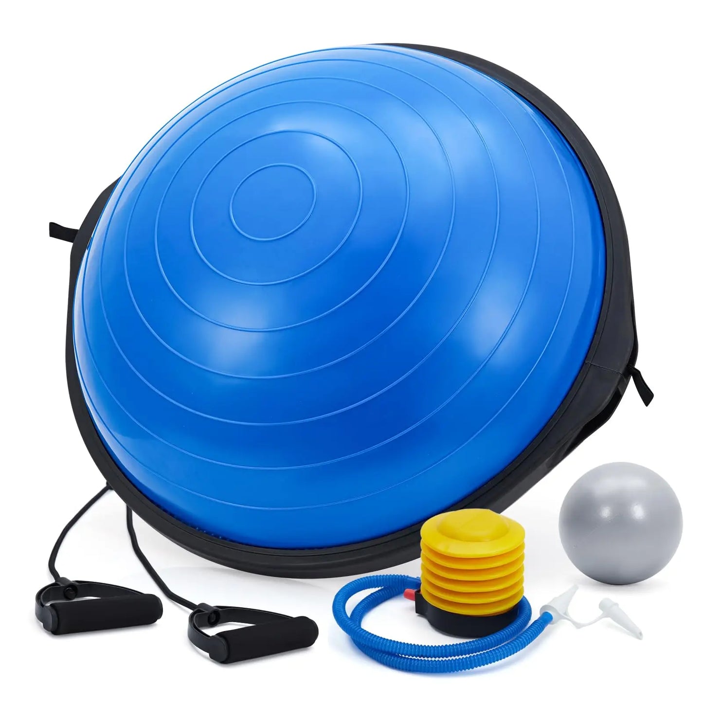 Inflatable Half Yoga Ball Balance Trainer With Nonslip Base Strength Training