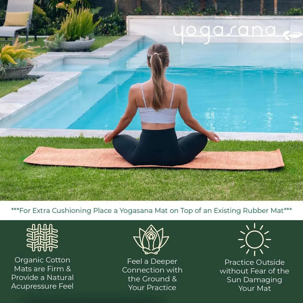 Cotton Yoga Mat Non Slip Hand Woven Foldable Extra Thick For Travel Comfort