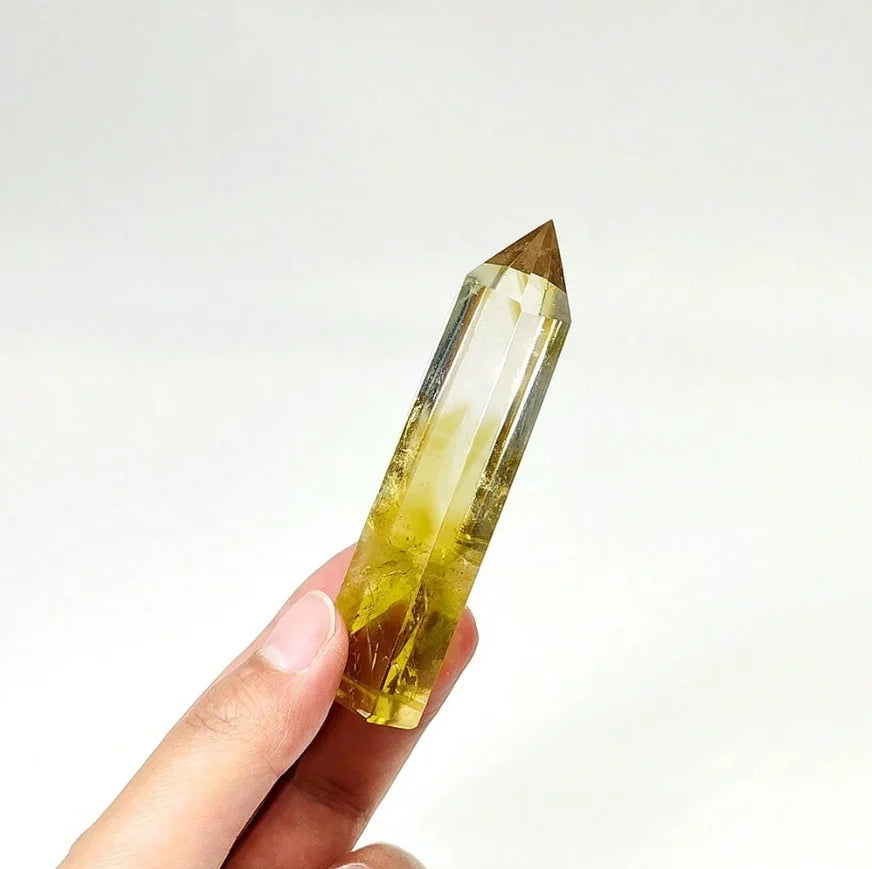 Natural Citrine Crystal Point Wand For Chakra Balancing And Energy Healing