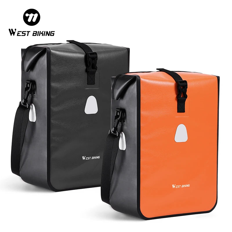 West Biking Reflective Rear Seat Trunk Bag Waterproof Large Capacity Panniers