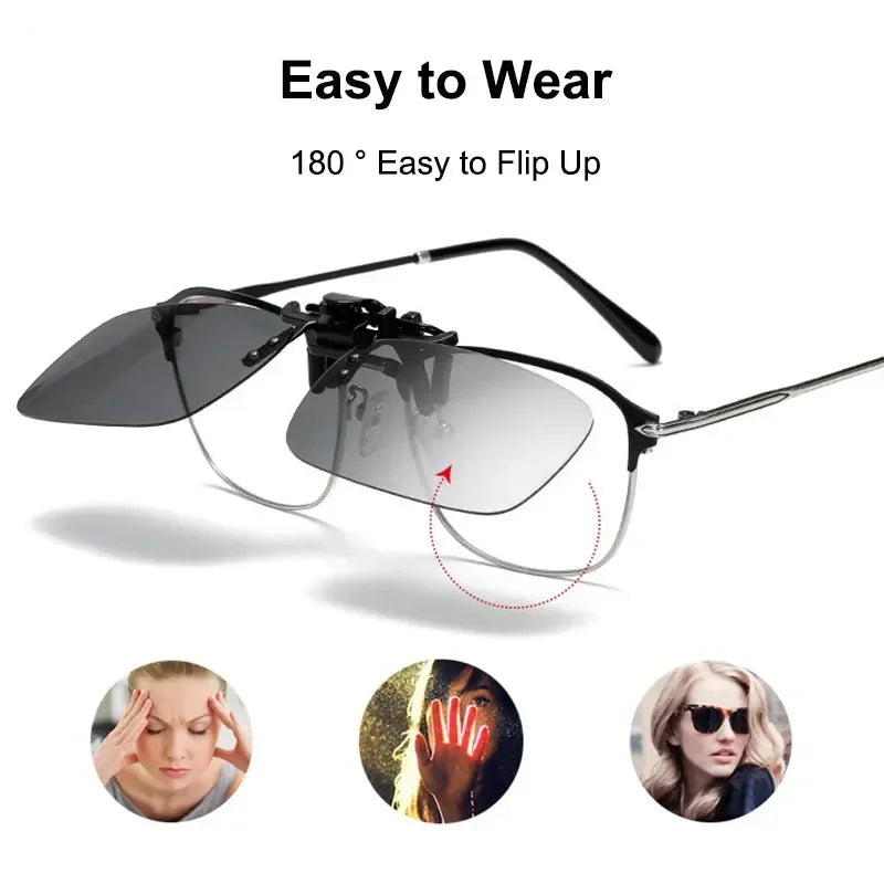 Polarized Sunglasses Clip On Driving Night Vision UV400 Outdoor Shades