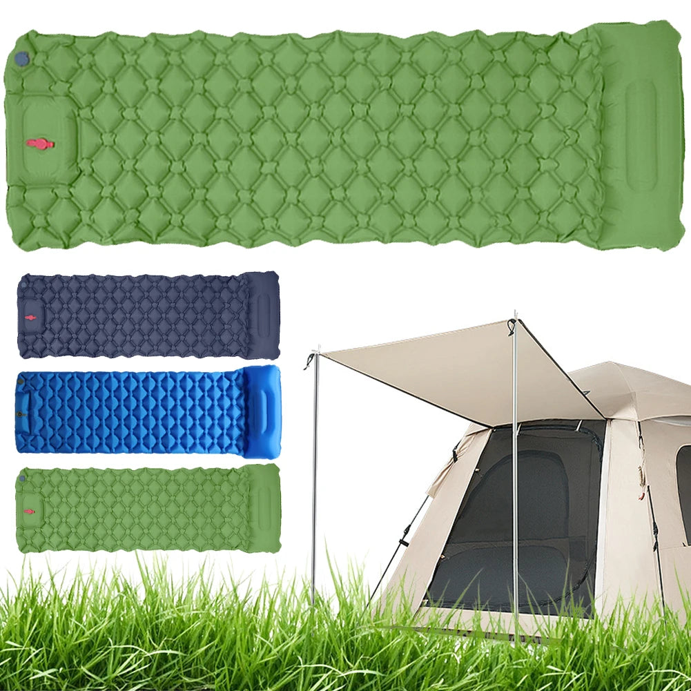 Ultralight Air Mattress Built-in Foot Press Pump Outdoor Camping Inflatable Mattress Travel Bed Air Mattress for Hiking Outdoor