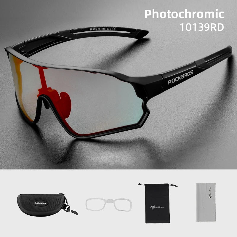 Rockbros Photochromic Cycling Glasses UV400 Protection Ultra Light Eyewear