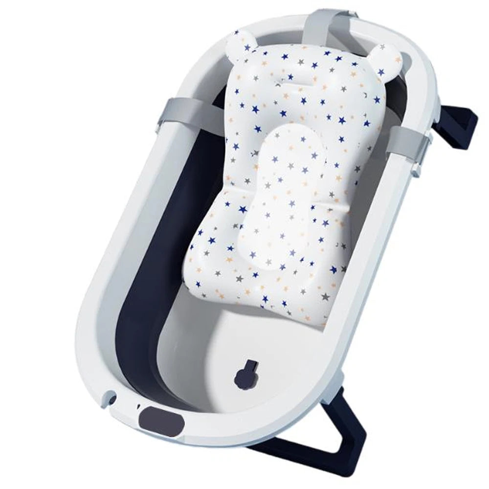 Foldable Baby Bathtub Portable Travel Tub for Infants and Toddlers with Cushion