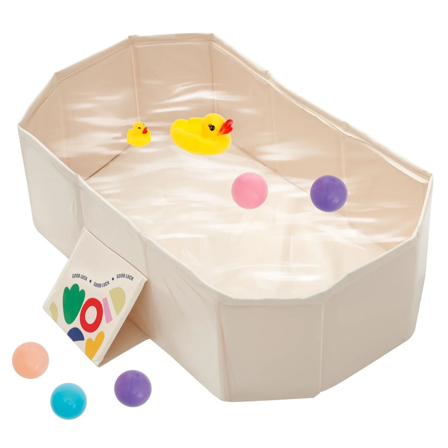 Foldable Baby Bath Tub Portable PVC Collapsible Spa for Newborns with Toys