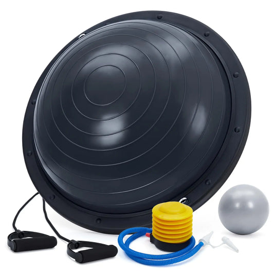 Inflatable Half Yoga Ball Balance Trainer With Nonslip Base Strength Training