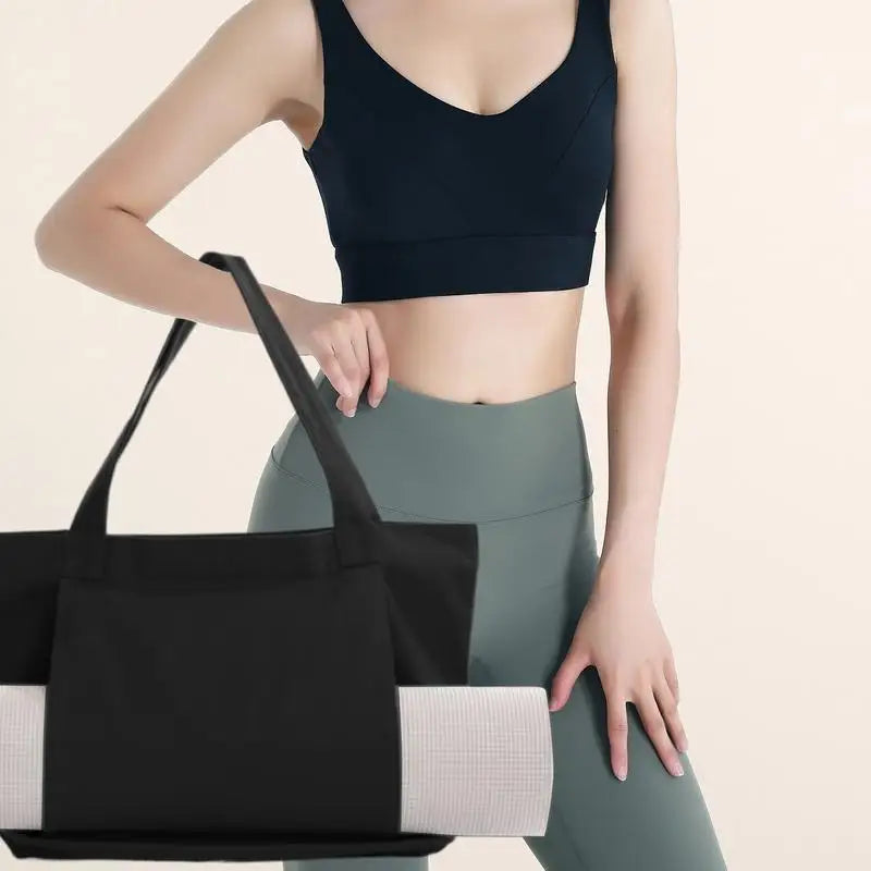 Canvas Yoga Bag With Mat Carrier Large Capacity Waterproof