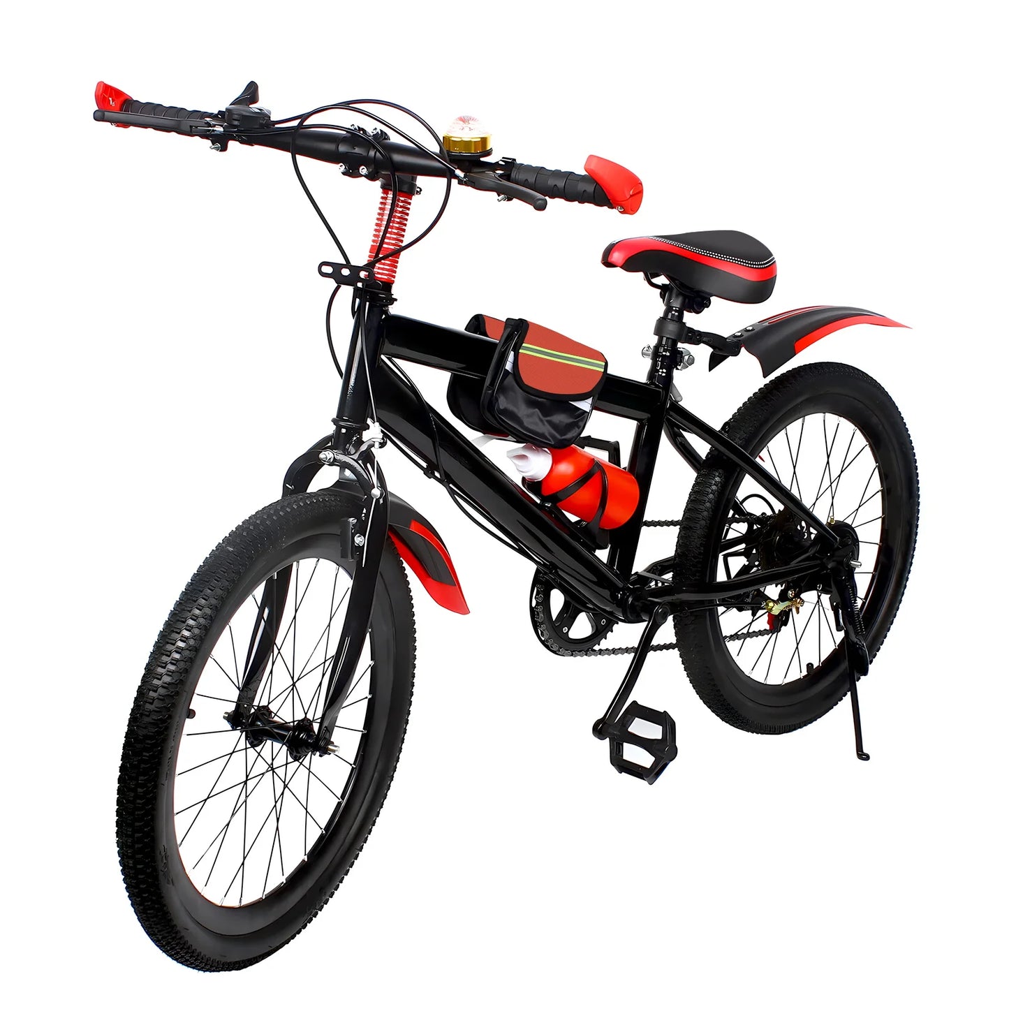 20 Inch Mountain Bike 7 Speed Kids Bicycle Dual Disc Brakes Unisex Children's Bicycle Height Adjustable MTB Boys Girls Riding Bike