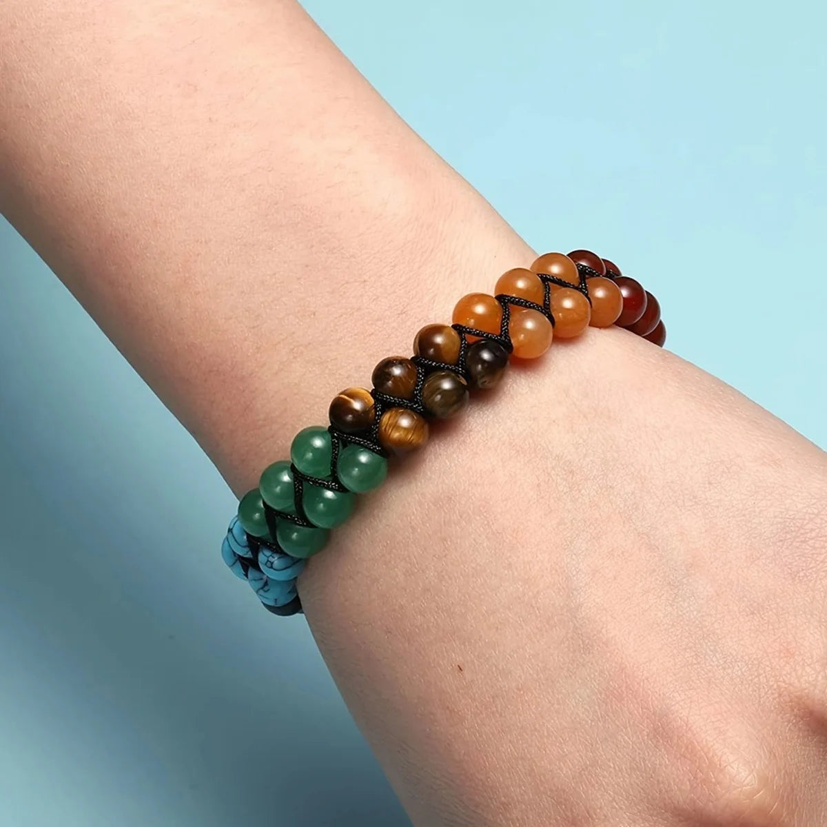 Chakra Crystal Bracelet Yoga Stone Adjustable Beads Meditation Anxiety Relief