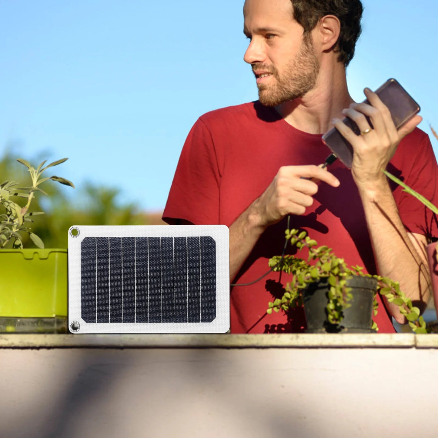 6W 6V Portable Solar Panel Energy Conservation Environment Protection Solar Charging Panel for Outdoor Work Camping