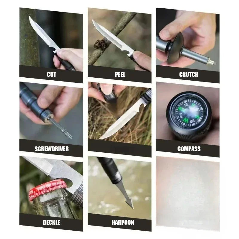 Durable Foldable Aluminum Hiking Poles Five To Seven Sections Trekking Sticks