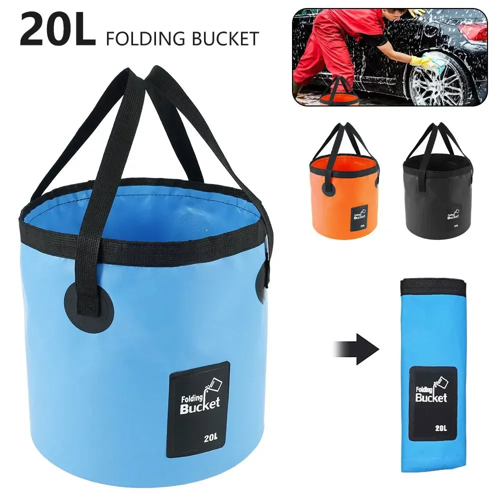 Portable Foldable Water Bucket 12L 20L For Camping Hiking Travel Fishing