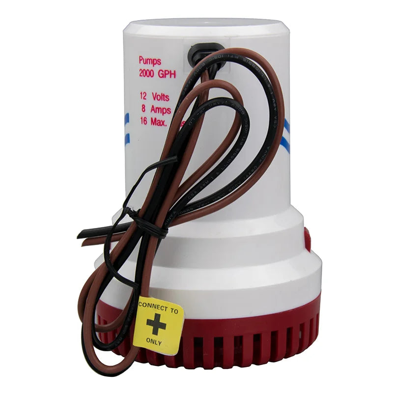 Non Automatic 2000 GPH Submersible Bilge Pump 12V Heavy Duty for Boats