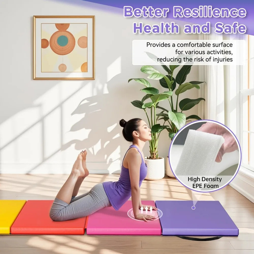 Portable Gymnastics Tumbling Mat Foldable Yoga Mat For Home Practice