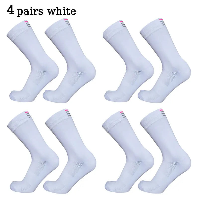 4 pairs  2-color RA men women  mid length cycling socks suitable for racing sports cycling highways bicycles