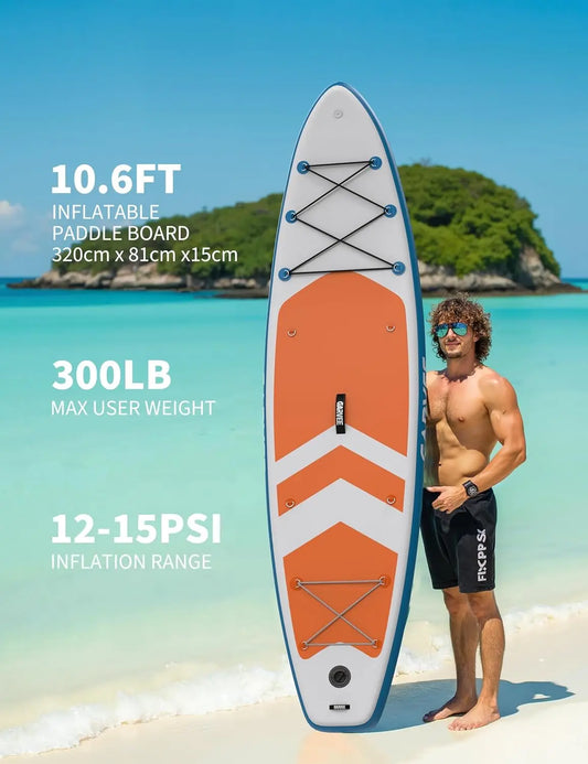 Inflatable Stand Up Paddle Board Ten Point Six Foot With Non Slip EVA Deck