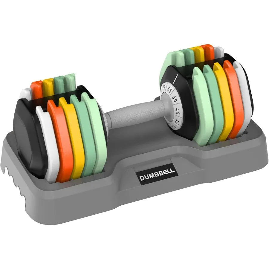 55 Lb Adjustable Dumbbell Set 10 in 1 Design for Home Gym Strength Training