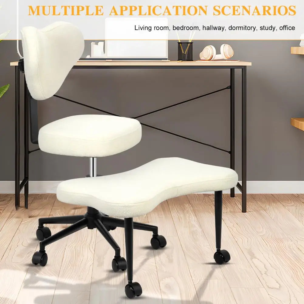 Yoga Chair with Back Support and Wheels for Meditation and Home Office Use