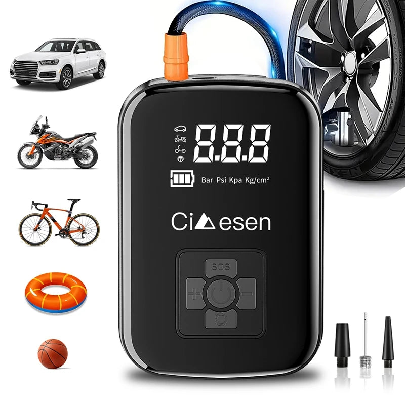 Portable 150 PSI Car Wireless Tire Inflator For Cars Bikes Motorcycles