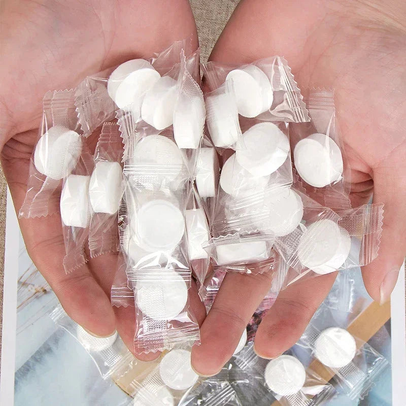 Portable Compressed Bath Towels Pack 10 To 100 Disposable Makeup Wipes Nonwoven