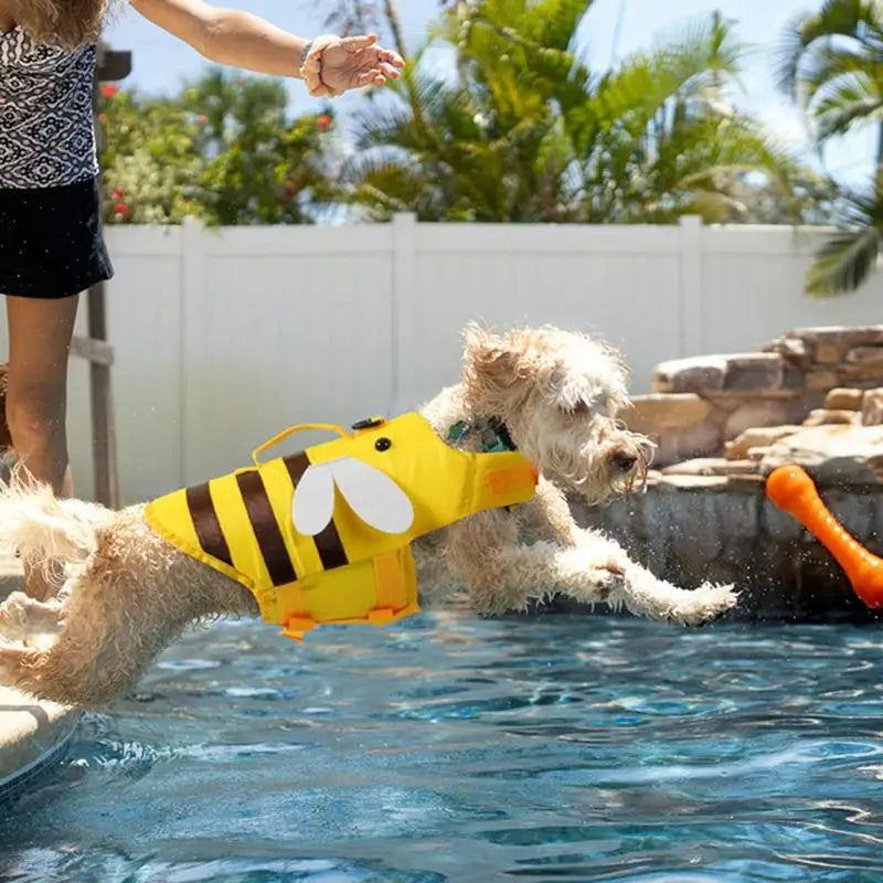 Dog Life Vest Adjustable Handle Waterproof Ripstop Quick Release For Boating